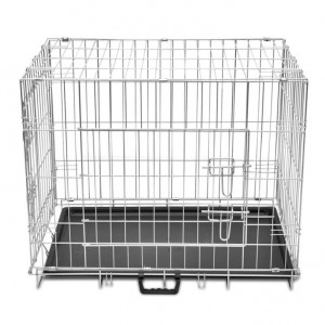 Cușcă pentru câini pliabilă, metal, L - Img 6