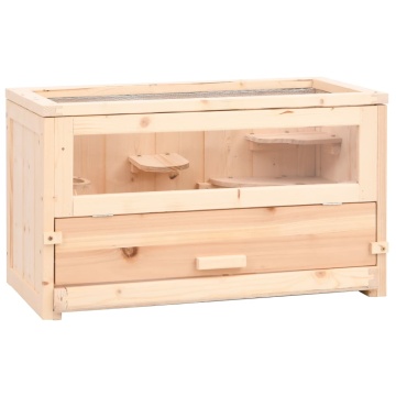 Cușcă pentru hamsteri, 60x30x35 cm, lemn masiv de brad - Img 1