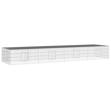 Cușcă pentru iepuri, 4 panouri, 325x109x54 cm, fier galvanizat - Img 2