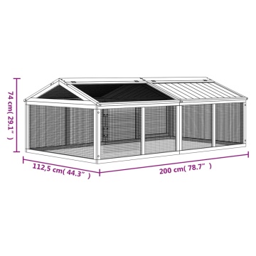 Cușcă pentru mișcare cafeniu 200x112,5x74 cm lemn masiv de pin - Img 6
