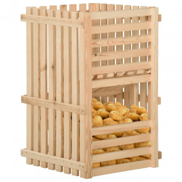Cutie de cartofi, 50x50x80 cm, lemn masiv de pin - Img 2