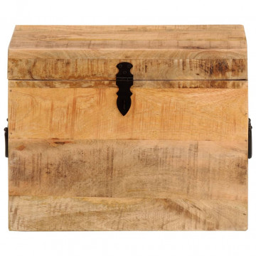 Cutie de depozitare, 39x28x31 cm, lemn masiv de mango - Img 2
