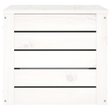 Cutie de depozitare, alb, 59,5x36,5x33 cm, lemn masiv de pin - Img 6