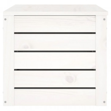 Cutie de depozitare, alb, 89x36,5x33 cm, lemn masiv de pin - Img 6