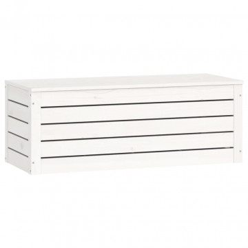 Cutie de depozitare, alb, 89x36,5x33 cm, lemn masiv de pin - Img 8