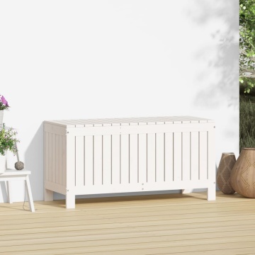 Cutie de depozitare grădină, alb, 108x42,5x54 cm lemn masiv pin - Img 3