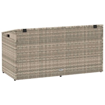 Cutie de depozitare grădină gri deschis 110x50x58 cm polirattan - Img 5