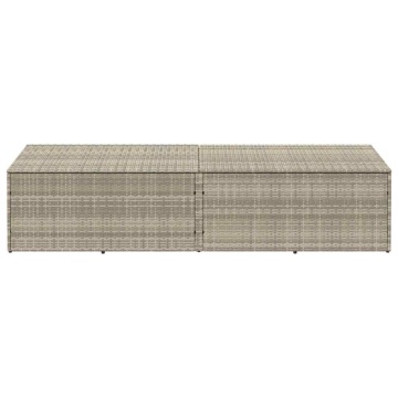 Cutie de depozitare grădină gri deschis 220x50x58 cm Poly Ratan - Img 3
