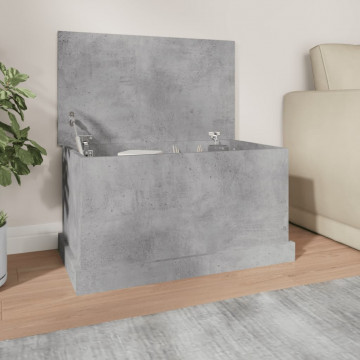Cutie de depozitare, gri beton, 70x40x38 cm, lemn prelucrat - Img 1