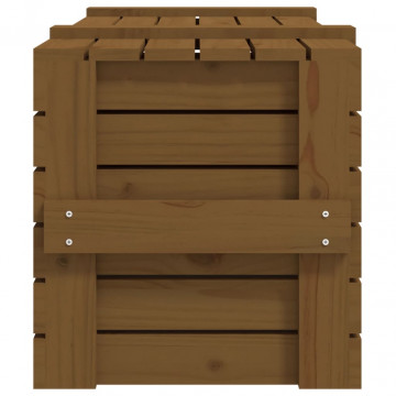 Cutie de depozitare, maro miere, 91x40,5x42 cm, lemn masiv pin - Img 7