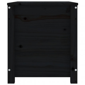 Cutie de depozitare, negru, 80x40x45,5 cm, lemn masiv de pin - Img 5