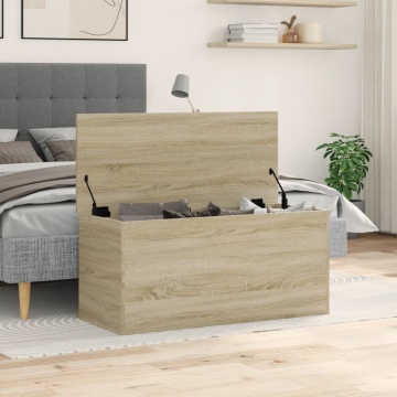 Cutie de depozitare stejar sonoma, 100x42x46 cm, lemn prelucrat - Img 3