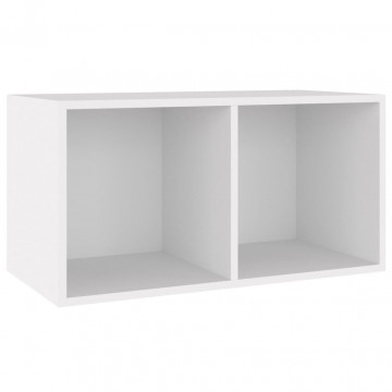 Cutie de depozitare viniluri, alb, 71x34x36 cm, lemn compozit - Img 2