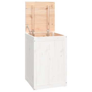 Cutie de rufe, alb, 44x44x66 cm, lemn masiv de pin - Img 2