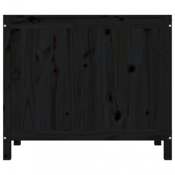 Cutie de rufe, negru, 88,5x44x76 cm, lemn masiv de pin - Img 5