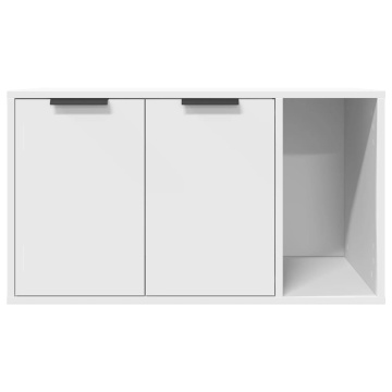 Cutie litieră pisici alb 80x50x45 cm lemn prelucrat - Img 8