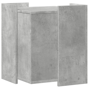 Cutie litieră pisici gri beton 42x42x51 cm lemn prelucrat - Img 5