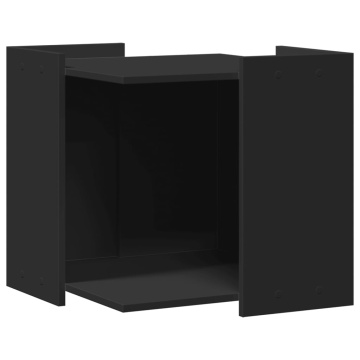 Cutie litieră pisici negru 53x53x51 cm lemn prelucrat - Img 2
