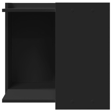 Cutie litieră pisici negru 53x53x51 cm lemn prelucrat - Img 4