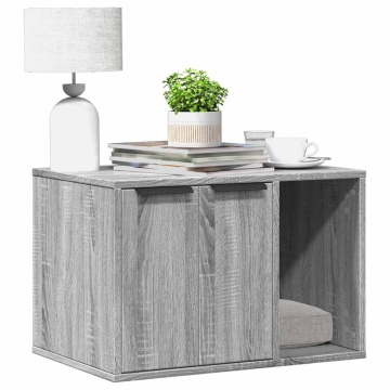 Cutie litieră pisici sonoma gri 60x40x40 cm lemn prelucrat - Img 1
