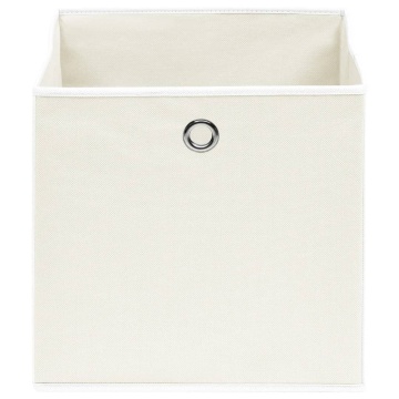Cutii de depozitare, 4 buc., alb, 32x32x32 cm, textil - Img 3