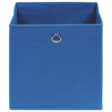 Cutii depozitare, 10 buc., albastru, 32x32x32 cm, textil - Img 3