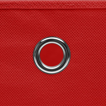 Cutii depozitare, 4 buc., roșu, 28x28x28 cm, textil nețesut - Img 6