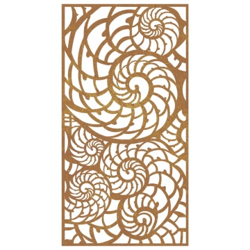 Decor perete de grădină 105x55 cm design scoici oțel Corten - Img 4