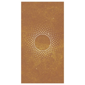 Decor perete de grădină 105x55 cm design soare oțel Corten - Img 4