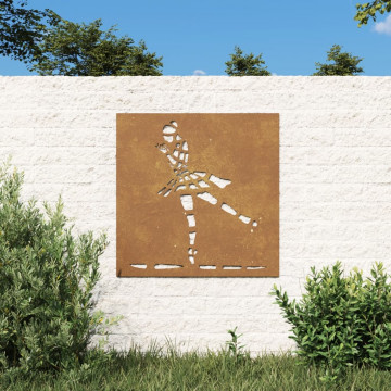 Decor perete de grădină 55x55 cm design balerină oțel Corten - Img 1