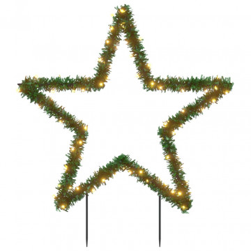 Decorațiune stea cu lumini de Crăciun cu țăruși, 80 LED, 60 cm - Img 2