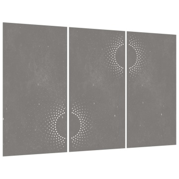 Decorațiuni perete de grădină 3 buc. 105x55cm oțel corten soare - Img 3