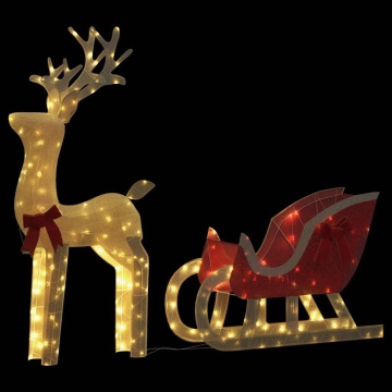 Decoratune de Crăciun Ren și Sanie 100 LED-uri Alb Cald - Img 5