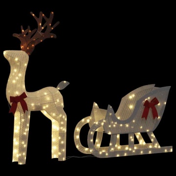 Decoratune de Crăciun Ren și Sanie 100 LED-uri Alb Rece - Img 5