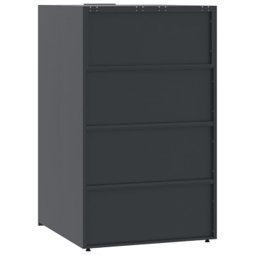 Depozitare coș gunoi roți 3 coșuri antracit 207x79x117 cm oțel - Img 6