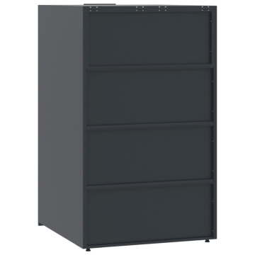 Depozitare coș gunoi roți 6 coșuri antracit 414x79x117 cm oțel - Img 6