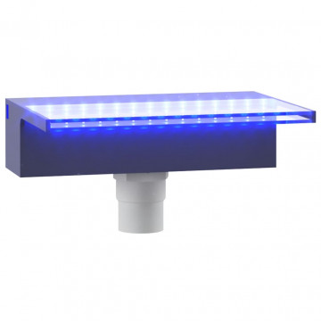 Deversor de cascadă cu LED-uri RGB, acrilic, 30 cm - Img 3