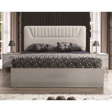 Dormitor Irene, alb, pat 160 x 200 cm, dulap cu 4 usi, 2 noptiere, comoda - Img 3