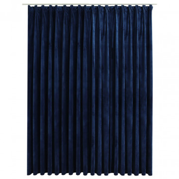 Draperie opacă, albastru închis, 290x245cm, catifea, cu cârlige - Img 2