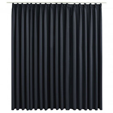Draperie opacă, negru, 290 x 245 cm, cu cârlige - Img 2