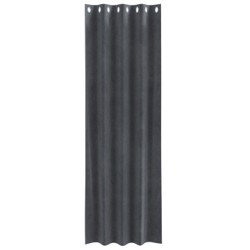 draperii blackout cu œillets 2 bucăți Gri deschis Catifea - Img 3