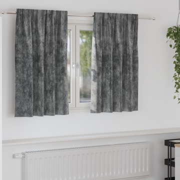 Draperii din catifea 2 piese cu buzunare pentru baghetă Gri 140x140 cm - Img 1