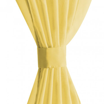 Draperii din voal, 2 buc., 140 x 175 cm, galben - Img 4