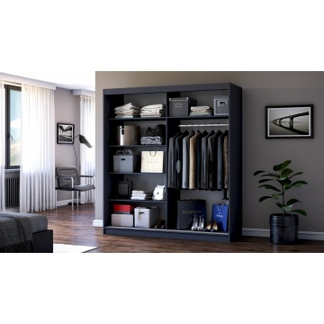 Dressing Radu cu oglinda, 180x200x61 cm, gri antracit - Img 3