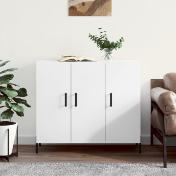 Dulap, alb, 90x34x80 cm, lemn compozit - Img 1
