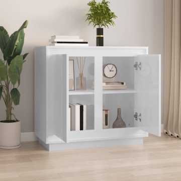 Dulap, alb extralucios, 80x34x75 cm, lemn prelucrat - Img 3