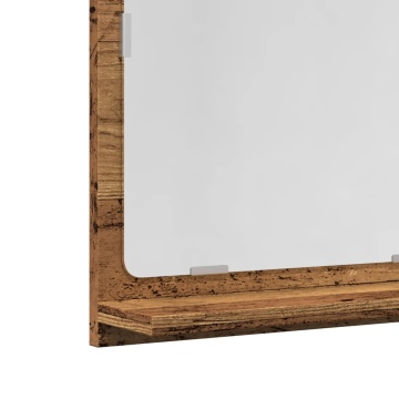 Dulap baie cu oglindă, lemn vechi, 40x11x37 cm, lemn prelucrat - Img 6