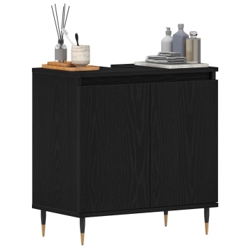 Dulap chiuvetă de baie, stejar negru 58x33x60 cm lemn prelucrat - Img 3