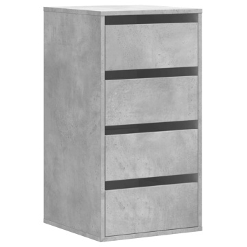 Dulap colț cu sertare gri beton 40x41x76 cm lemn prelucrat - Img 2