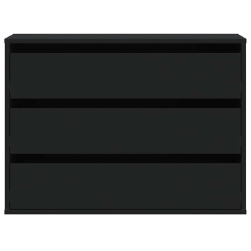 Dulap colț cu sertare negru 80x41x58 cm lemn prelucrat - Img 4